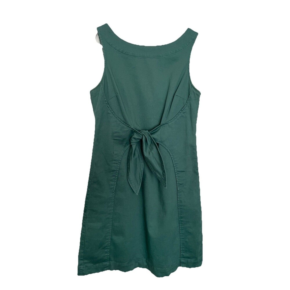 Anthropologie Holding Horses Green Sleeveless Dress size 4 Knee Length Waist Tie